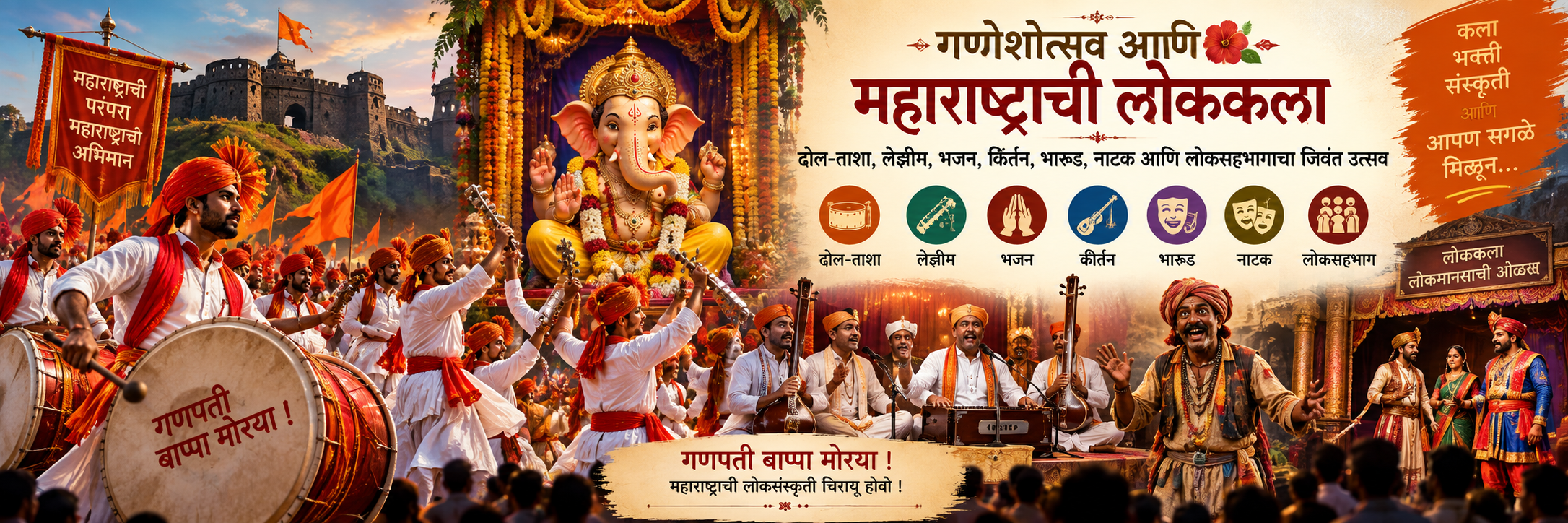 गणेशोत्सव आणि महाराष्ट्राची लोककला - लोकसहभागाचा जिवंत उत्सव cover
