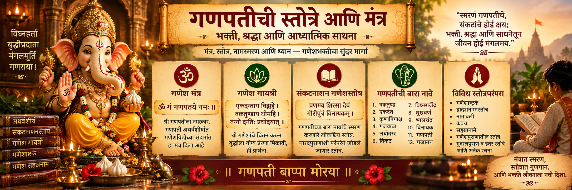 गणपतीची स्तोत्रे आणि मंत्र — भक्ती, श्रद्धा आणि आध्यात्मिक साधना cover