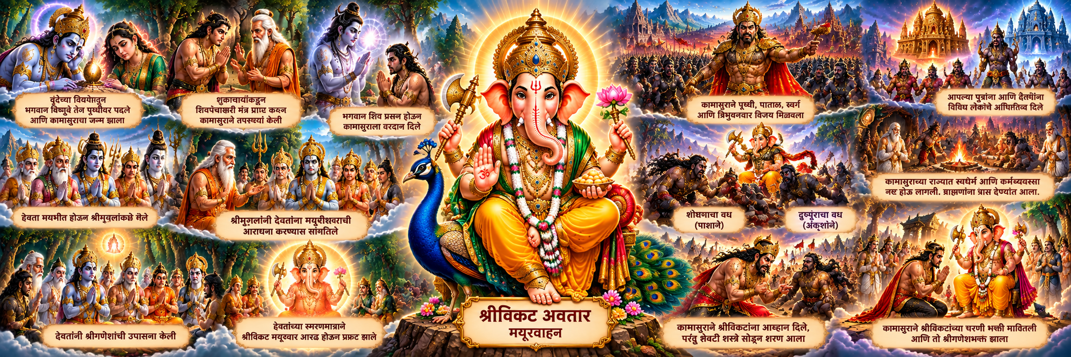 श्री गणेशाचा सहावा अवतार श्री विकट अवतार मुखपृष्ठ छायाचित्र